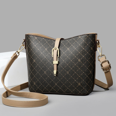 包包女新款水桶包时尚印花复古单肩腋下包潮流气质女士斜挎包