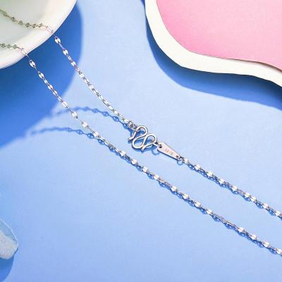 老庙黄金Pt950铂金项链嘴唇锁骨链百搭白金项链