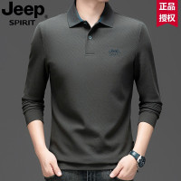 秋季节潮上衣中年POLO衫翻领日常针织风格衫长袖男装T恤