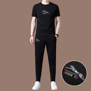 恒源祥桑蚕丝男士休闲运动服套装男短袖帅气搭配潮流冰丝男装夏装