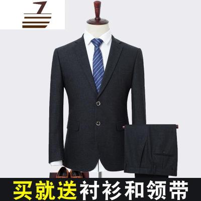 NEWLAKE秋冬中年西服套装男士中老年宽松大码毛呢厚款西装结婚礼服爸爸装