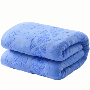 梦丽赛 提花蓝色毛巾被 180cm×220cm ±5(条)