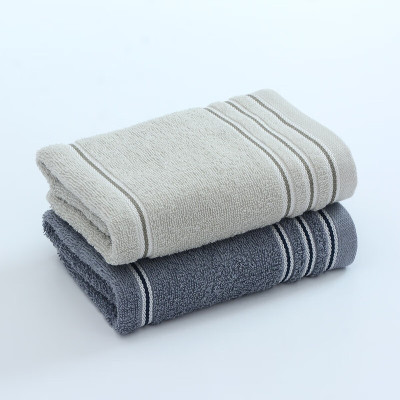 洁丽雅(grace)7377纯棉毛巾2条装柔软亲肤洗脸洗澡强吸水婴儿可用 5A抗菌毛巾 深灰+浅灰