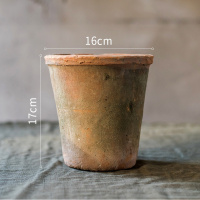 美帮汇自然生长青苔红陶花盆经典素朴日式风格种植器皿杂货花园 E 大