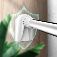 京城派 窗帘杆伸缩弹簧杆免打孔安装加厚收缩杆配件支架罗马杆单杆窗帘轨道伸缩杆免打孔阳台收缩杆子罗马杆加厚窗帘杆子轨道