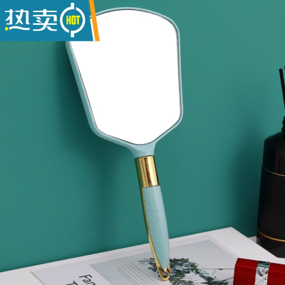 敬平化妆镜子led带灯折叠宿舍台式美妆小镜子桌面便携随身化妆镜学生 方镜--绿色便携式用镜