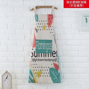 美帮汇布艺棉麻彩色手绘风系列无袖家居厨房烘焙围裙防水围腰厨师罩衣
