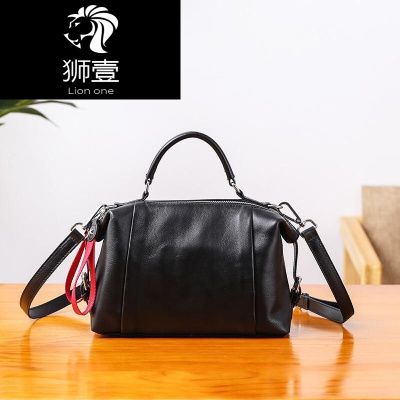 狮壹（Lionone）单肩斜挎女包真皮枕头包手提包2019新款头层牛皮女包包