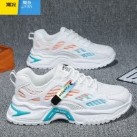 聚范男鞋秋季透气2024新款百搭网面青少年运动鞋休闲跑步增高老爹潮鞋
