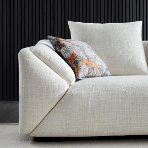 森美人北欧风格羽绒布艺沙发组合套装轻奢风现代简约大户型三人直排客厅