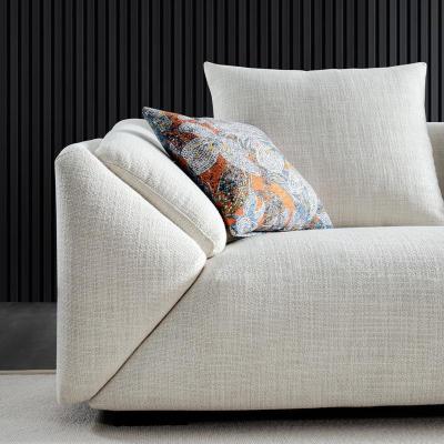 森美人北欧风格羽绒布艺沙发组合套装轻奢风现代简约大户型三人直排客厅