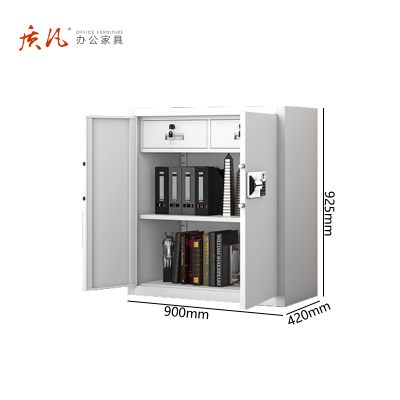苏宁 质凡 办公家具 保密柜档案柜资料柜单节带抽国保指纹锁/ZF-BMG107/900*420*925mm