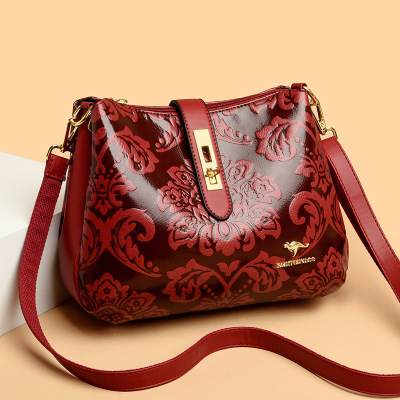 包包女包新款2026斜挎包女多隔层复古中年妈妈包单肩包女