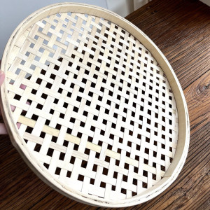 大孔竹筛子竹黄竹肉簸箕平底竹筐竹制品筛竹匾竹编制品大全 大孔竹筛(竹黄 直径50厘米(含边框