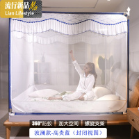 新款蚊帐三开坐床式拉链1.5m床蒙古包1.8m米床双人床家用蚊帐 三维工匠