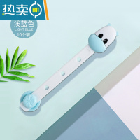 显彩抽屉扣防宝宝安全锁婴儿童防护抽屉锁扣柜门冰箱柜子移门防开童锁 绿色 蓝色10个装房门安全扣