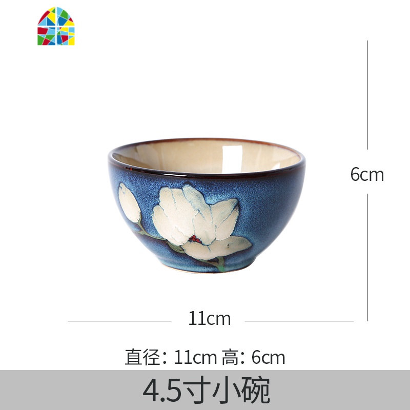 中国风彩色陶瓷碗 饭碗家用可爱烤箱专用6/8/9寸面碗汤碗菜碟餐盘 FENGHOU 八角鱼盘