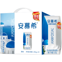 [4月生产]伊利 安慕希希腊风味酸奶 原味205g*12盒/箱 多35%蛋白质 礼盒装