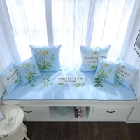 家柏饰(CORATED)北欧高密度乳胶飘窗垫窗台垫定做榻榻米阳台海绵垫沙发毯坐垫 草木集 18cm飘窗垫