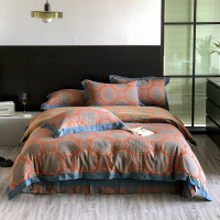 纯棉古典风双层纱色织大提花四件套柔软A类婴童级1.8健康睡眠民宿