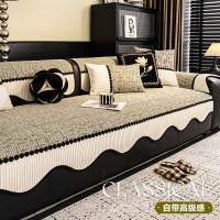 新款四季通用加厚雪尼尔沙发垫冬异形坐垫固定防滑一片式盖布