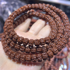 天然一代盘龙纹小金刚菩提子藏式机刷包浆佛珠108颗手串手链高密送女朋友老婆情人节七夕生日礼物 910mm盘龙纹