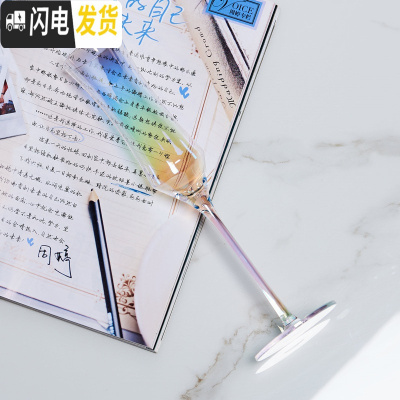 三维工匠一对彩虹香槟杯礼盒2个欧式情侣红酒杯水晶起泡酒杯高泡酒杯 彩虹瘦腰香槟杯单只