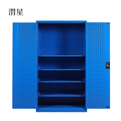 渭星工具柜加厚铁皮储物柜工厂车间用带抽屉汽修多功能收纳柜通门带网柜蓝色