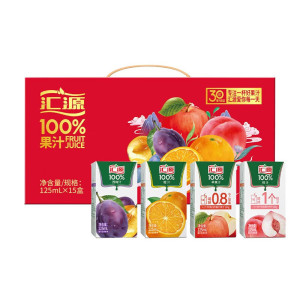 汇源100%果汁4口味混合125ml*15盒礼盒