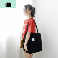 单肩帆布包女手提袋韩版小清新斜跨大容量慵懒风ins无纺布购物袋NEW LAKE女士单肩包