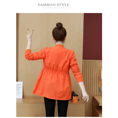 FISHBASKET2020中长款风衣女立领韩版开衫休闲百搭显瘦夹克棒球服外套风衣女