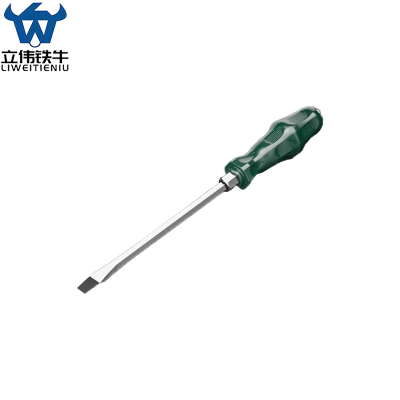立伟铁牛绿胶炳螺丝刀6*150一字敲击型/把