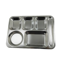 妙简乐 304不锈钢六格餐盘 35.5x26.5x3cm 个