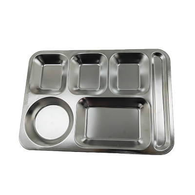 妙简乐 304不锈钢六格餐盘 35.5x26.5x3cm 个