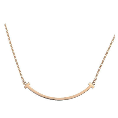 tiffany/蒂芙尼微笑项链 经典项链女款 t系列笑脸金项链