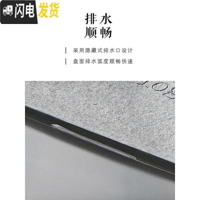 三维工匠乌金石茶盘天然整块家用石材简约石头原石茶台火烧石干泡托盘茶海 70CM-35CM-3CM+大号底座茶具