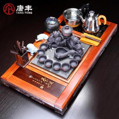 家柏饰(CORATED)花梨盘简约整套家用实木大号茶台电热炉一体功夫茶具套装z