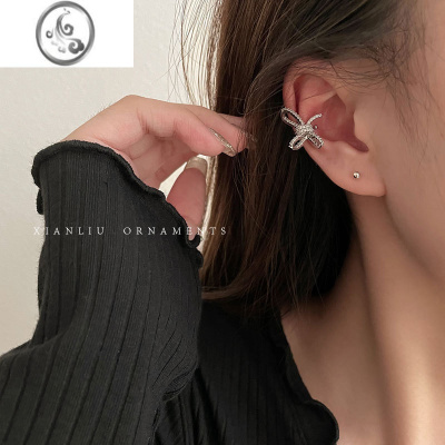 JiMi高级感小众蝴蝶结耳夹女无耳洞轻奢精灵耳骨夹2023年新款潮耳饰品