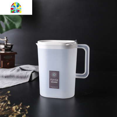 塑料冷水壶家用客厅日式大容量凉水壶扎壶可高温套装凉开水壶 FENGHOU 磨砂明2.4L