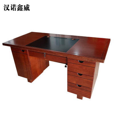 汉诺鑫威简约办公桌单人办公室台式电脑桌带锁带抽屉140*70*76