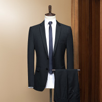 品质西服套装纯色男士商务西装修身正装职业婚礼西服套西