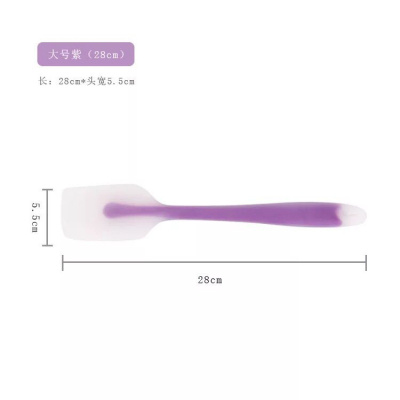 一体式硅胶刮刀搅拌奶油蛋糕抹刀可高温硅胶刮铲烘焙工具 敬平 紫色大号