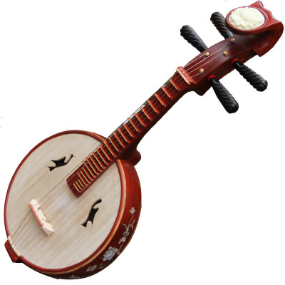 梵巢小阮乐队演奏高音中音儿童初学成人乐器红檀木贝雕材质XR-02高音小阮（无雕花款）