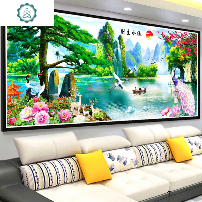 封后(FENGHOU)钻石画流水生财2019年满钻新款客厅5d点钻贴钻2020十字满钻版-多钻量180*70厘十字绣