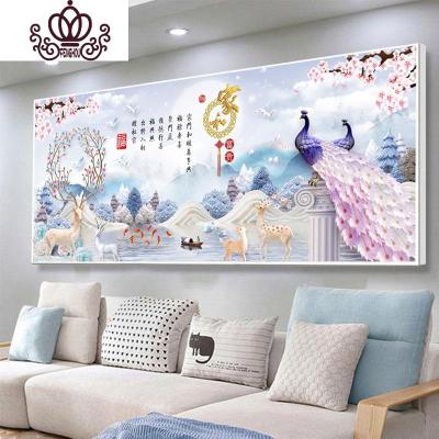 封后(FENGHOU)十字绣2020年新款家和万事兴大幅大气点贴砖5d满钻客厅钻石满钻全贴300*105厘米-多加3