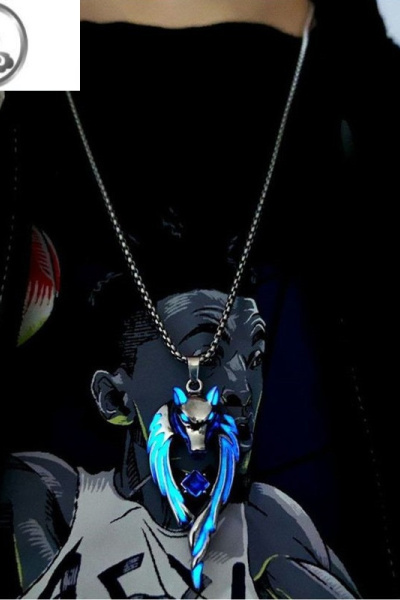 JiMi嘻哈阳光钛钢狼不掉色夜光狼王头冷艳项链男个性女长款霸气毛衣链