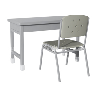 鑫星奈 制式营具办公桌营房钢制学习桌 制式二抽桌椅组合(一桌一椅)