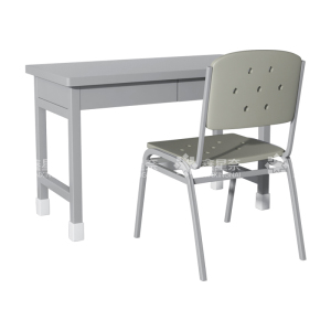鑫星奈 制式营具办公桌营房钢制学习桌 制式二抽桌椅组合(一桌一椅)
