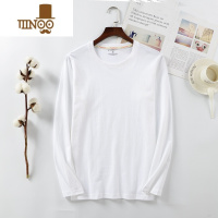 YANXU男士长袖t恤纯色大码圆领宽松薄款潮男装打底杉秋衣