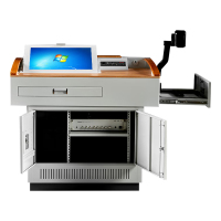 臻远 ZY-DMTYJT-07 多媒体电脑桌钢制桌面角度可调节抽拉式键盘抽屉1140*800*1000